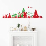 Ambiance Sticker Rode en groene kerstrandsticker - Kerststickers - Feestelijke decoratie - 60x195cm