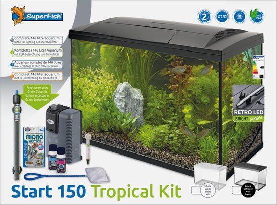 SuperFish Start 150 Tropical Kit Aquarium | 153L | 78 x 39 x 55 CM | Wit