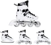 Nils Extreme NH10905 - Rolschaatsen - 4-in-1 - LED Wielen - Verstelbare Maat - Wit - Maat 35-38