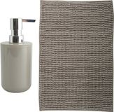 MSV Tapis de bain Genua 50 x 80 cm Beige avec distributeur de savon