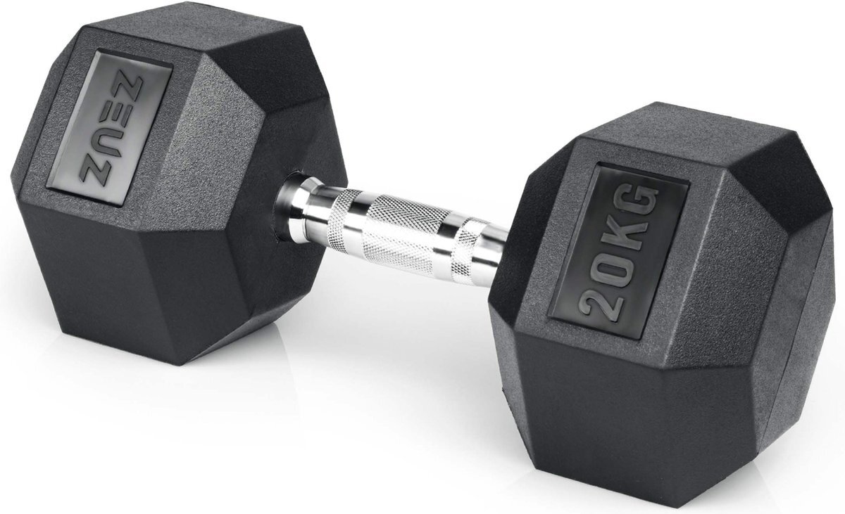ZEUZ ZEUZ® Hexa Dumbbell 1 Stuk 20 KG – Hexagon Gewichten – Crossfit, Fitness & Krachttraining