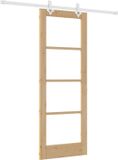 vidaXL Schuifdeur 73,5 x 198,5 cm massief grenenhout en glas naturel