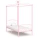 VidaXL Cadre de lit à baldaquin métal rose 90x200 cm