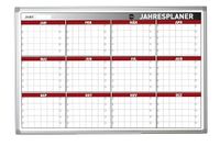 Bi-Office Earth Milieuvriendelijke planningsbord, magnetische jaarplanner met 12 maanden, met aluminium frame, droog afwasbaar, jaarkalender, 90 x 60 cm