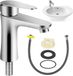 Merkloos Fonteinkraan Eengreepskraan voor badkamer gastentoilet - roestvrij staal - wastafel - koudwaterkraan - 60 cm aansluitslang
