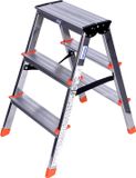 Krause Dopplo Dubbelzijdige trapladder Zilver