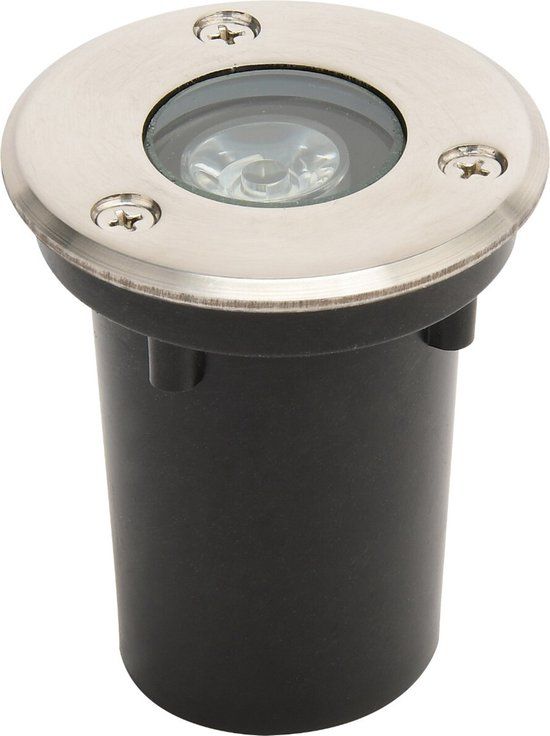BES LED Aruz LED Ground Spot - Round - 1W - IP67 - 4000K - Chrome - Stainless Steel