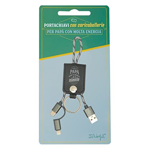 Mr. Wonderful Sleutelhanger met oplader voor de mobiele telefoon - Papa, je mist niets