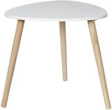 HOME DECO FACTORY Bijzettafel Shelly - Hout - Wit - D48 x H46 cm