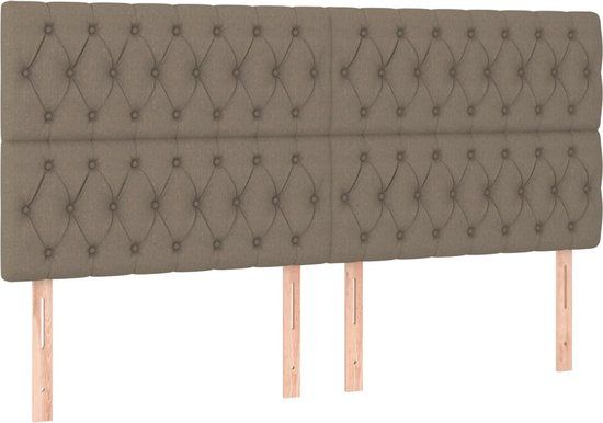 VidaXL Hoofdeind & Voeteind Taupe 180x7x118/128 cm Stof