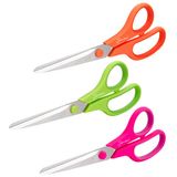 Rapesco 1667 Germ-Savvy Antibacterieel, 21 cm Schaar met Titanium Blad en Zachte Handgreep, Diverse Kleuren, Verpakking van 3