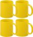 Merkloos / Sans marque Bellatio Design Koffie mokken/bekers - 4x - keramiek - glans - met oor - geel - 370 ml