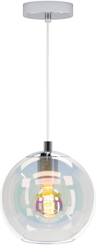 Eglo Ariscani 2 Hanglamp - E27 - Ø 20 cm - Chroom/Gekleurd glas