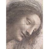 Artery8 Da Vinci Head Virgin Three-Quarter View Facing Right Drawing XL Giant Panel Poster (8 Sections)