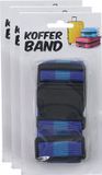 Jedermann Top Ten Handels Gmbh Kofferriem/bagageriem/kofferband - 3x - 180 cm - blauw