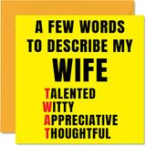 Onbeleefde Stuff4 Grove verjaardagskaarten voor vrouwen - Few Words Describe Tw*t - Verjaardagskaart voor vrouw van echtgenoot, verjaardagscadeau grapje, 145 mm x 145 mm