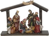 Bellatio decorations crèche - inclusief figuren - 20 x 5 x 15 cm - décorations de Noël crèches