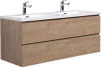Badplaats Meuble de salle de bain Angela 120 cm – Châtaignier – Meuble de salle de bain avec lavabo