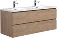 Badplaats Meuble de salle de bain Angela 120 cm – Châtaignier – Meuble de salle de bain avec lavabo
