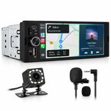 Junsun 1-DIN autoradio met draadloze CarPlay & Android Auto, 6,36-inch IPS touchscreen, Bluetooth, achteruitrijcamera en microfoon
