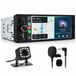 Junsun 1-DIN autoradio met draadloze CarPlay & Android Auto, 6,36-inch IPS touchscreen, Bluetooth, achteruitrijcamera en microfoon