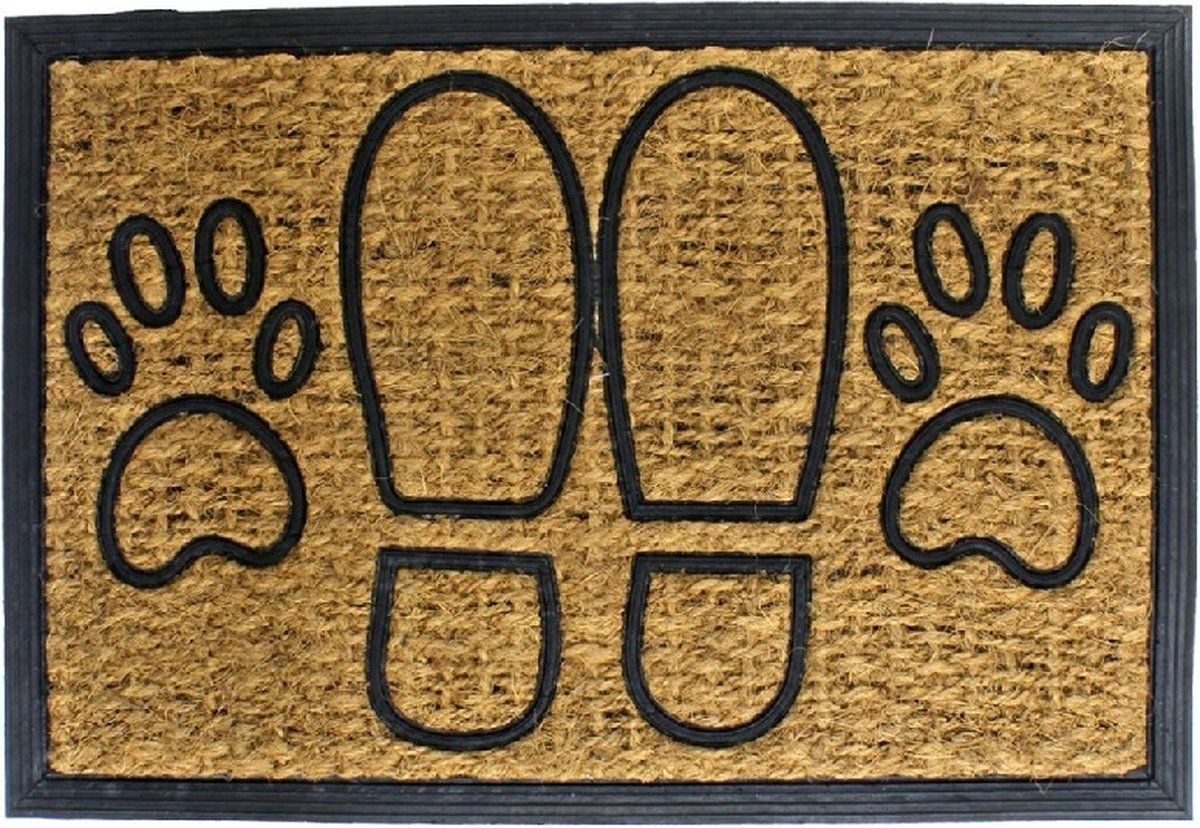 Gerimport Deurmat Kokos-Rubber Voeten en Pootjes - 40 x 60 cm