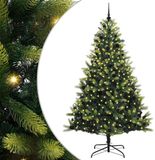 vidaXL Sapin de Noël artificiel avec charnières 300 LED vert 240 cm