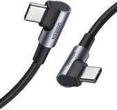 Ugreen - USB-C naar USB-C - 1.0 Meter - Haakse Kabel - 90 Graden - Oplader - Grijs