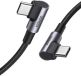 Ugreen - USB-C naar USB-C - 1.0 Meter - Haakse Kabel - 90 Graden - Oplader - Grijs