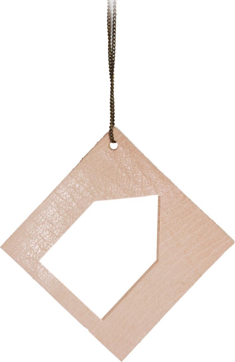 TAK Design Vinter Hanger Huis 2 Vierkant - Leer - 7 x 7 cm