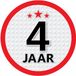 Bellatio Decorations 4 jaar leeftijd sticker - rond - Dia 15 cm