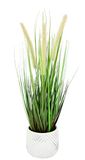 Kunstmatig vossenstaartgras met plantenpot, kunstgras, decoratief gras, groene planten, sierzaden, siergras, solitair gras, zachte pool, gras