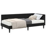vidaXL Hoekbedframe met matras, zwart, 90 x 200 cm, fluweel