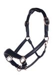 HKM Rosegold Leren Halster Zwart Pony