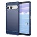 Sony Coque Sony Xperia 10 VII en TPU Brossé - Fibre de Carbone - Bleue