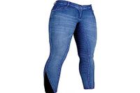 HKM SPORTS EQUIPMENT Reithose -Summer Denim Easy- 3/4 Silkonbesatz6100