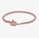 Pandora Original - Armband - Pandora Moments T-Bar slangenschakel-armband - 589087C00 - 19cm - Zilver - Rose Goud