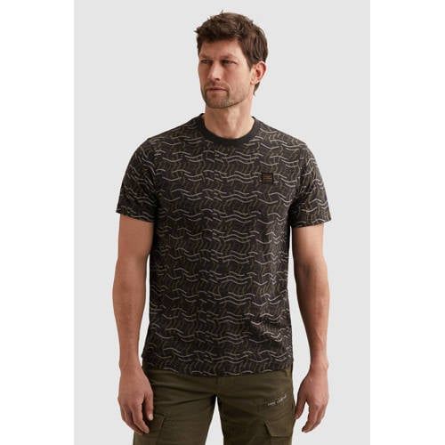 PME Legend regular fit T-shirt met print - donkerbruin