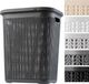 KADAX Panier à linge, 50L, panier à linge multifonctionnel avec couvercle - collecteur de linge léger, trieur de linge en plastique, pour salle de bain, vêtements sales, jouets, panier à linge - Anthracite