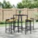 Prolenta Maison Exclusive - Ensemble bar de jardin 5 pièces en polyrotin noir et bois d'acacia massif