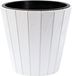 Prosperplast Plantenpot/bloempot Wood Style - kunststof - wit - D30 x H28 cm