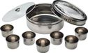 KitchenCraft World Of Flavours Masala Dabba Kruidenbox - 17 x 7 cm Roestvrij Staal - Zilver