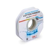 COLOP e-mark Katoenen band, waterafstotend, wit, 15 mm x 25 m