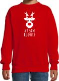 Bellatio Decorations Kersttrui/Sweater Kinderen Team Rudolf Rood 134/146