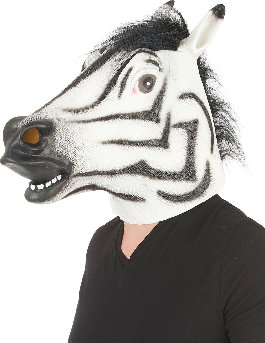 Generik Zebra latex masker voor volwassenen - Verkleedmasker