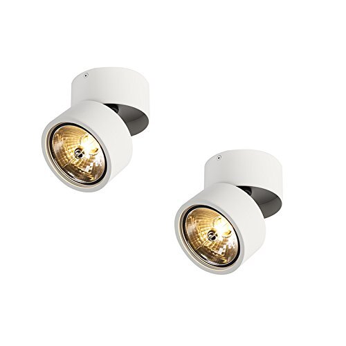 QAZQA Industrieel Set van 2 spots wit verstelbaar - Go Nine Tubo Aluminium Rond Geschikt voor LED Max. 2 x 40 Watt