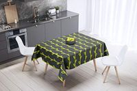Bonamaison Tafelkleed, Anti-Mold, Sneldrogend, Waterdicht, 100% Polyester Tafellaken, Neon Geel, Rook, 140 x 140 Cm