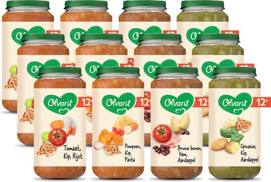 Olvarit babyvoeding menu 12 mnd maaltijd 12 x 250 gr