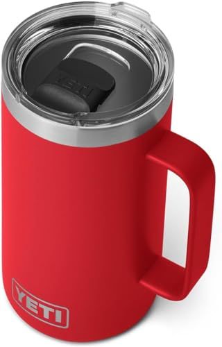 Yeti Rambler Stackable Mug 2.0 24oz Mag Slider Lid, Rescue Red