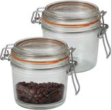 Le Parfait Voorraad/weckpot - 2x - glas - transparant - 10,5 x 10 cm - 500 ml